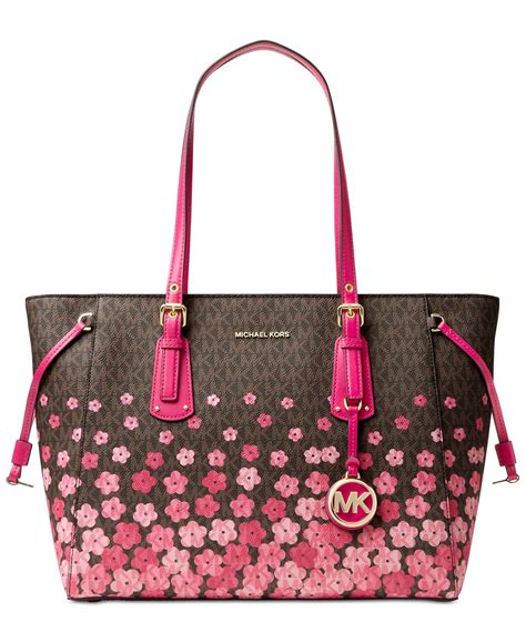michael kors pink tote with flowers